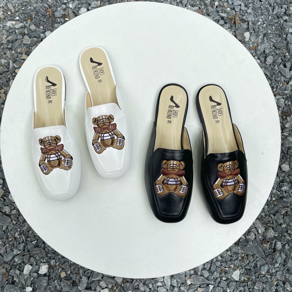 ภาพสินค้า(นุ้งหมีน่ารัก) รองเท้าเปิดส้นหนังนิ่ม พร้อมส่งแล้ววันนี้ ส่งของทุกวัน จากร้าน shoesbefriend บน Shopee ภาพที่ 2
