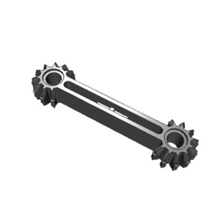 Lego part (ชิ้นส่วนเลโก้) No.41666 Technic, Gear Arm 1 x 7 with Gear 9 Tooth Double Bevel Ends