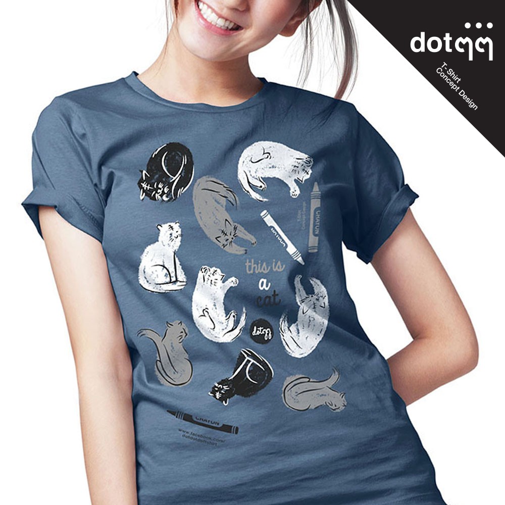 dotdotdot-เสื้อยืดหญิง-concept-design-ลาย-crayon-blue