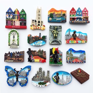 สติกเกอร์แม่เหล็กติดตู้เย็น ลาย BelgiumTourism Souvenir Fridge Magnets