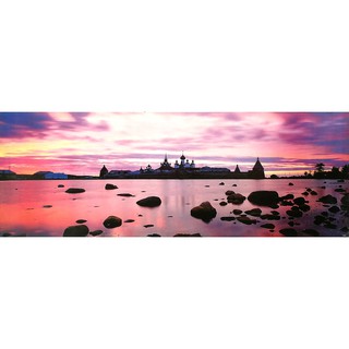 โปสเตอร์ รูปถ่าย วิว ยามเช้า ปราสาทในทะเลสาบ Castle Lake Landscapes Nature POSTER 14”x39” Inch Morning