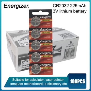 100PCS Original Energizer CR2032 Button Cell Battery 3V Lithium Batteries for Watch Toys Computer Calculator Control DL/