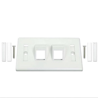 Link US-2342A Angle Face Plate 2 Port, w/Label, Ivory &amp; White with LINK logo