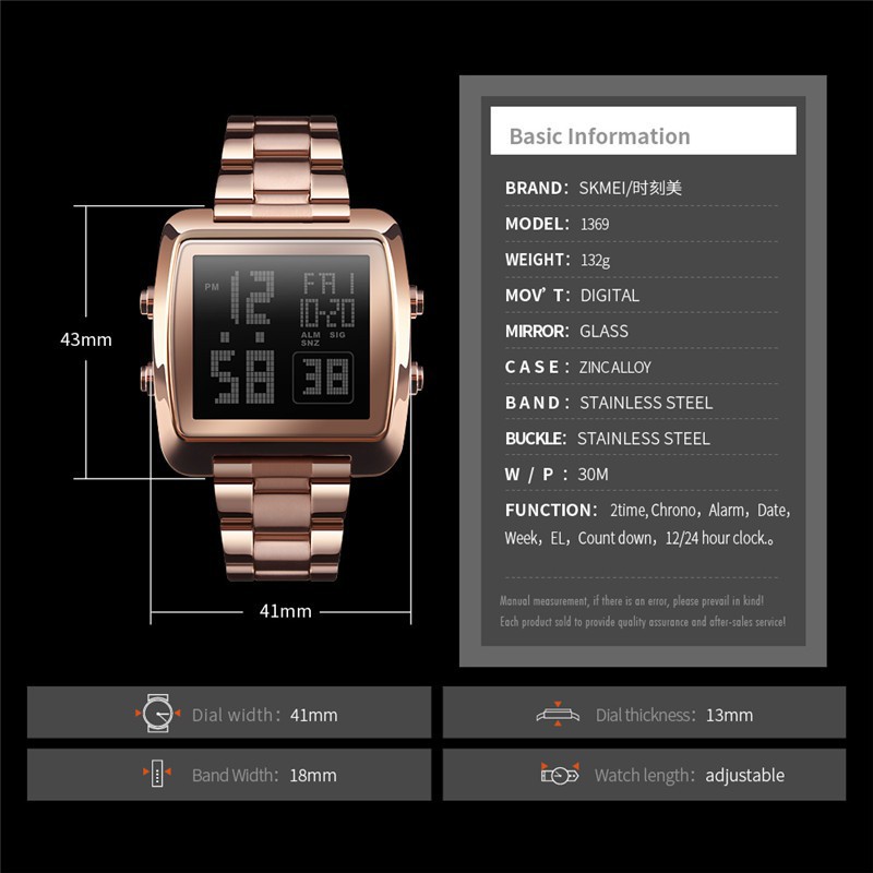 skmei-นาฬิกาปลุกดิจิตอลกันน้ำสำหรับผู้ชาย
