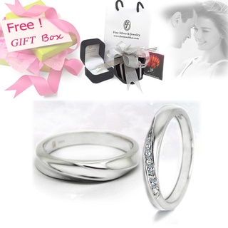 Finejewelthai-แหวนเพชร-แหวนเงิน-เพชรแท้-เงินแท้925-แหวนคู่-แหวนหมั้น-แหวนแต่งงาน-Diamond_Gift_set55