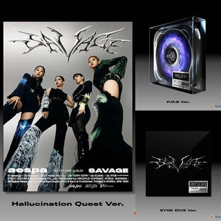 ภาพขนาดย่อของสินค้าอัลบั้ม aespa 1st Mini Album - Savage P.O.S / SYNK DIVE / Hallucination Quest VER. No Poster