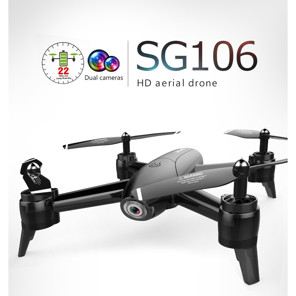 ภาพหน้าปกสินค้าโดรนของเล่น SG106 Drone โดรนระดับเริ่มต้น 1080P 720K 1600mAh Wifi Fpv
