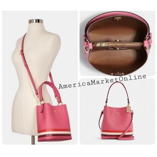 กระเป๋าหนัง COACH/ COACH C4080 SMALL TOWN BUCKET BAG IN COLORBLOCK WITH STRIPE (COACH C4080)