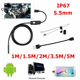 Cf กล้องเอนโดสโคป 5 . 5 มม 30 W Hd Usb Endoscope 6 Led 1 / 1 . 5 / 2 / 3 . 5 / 5m