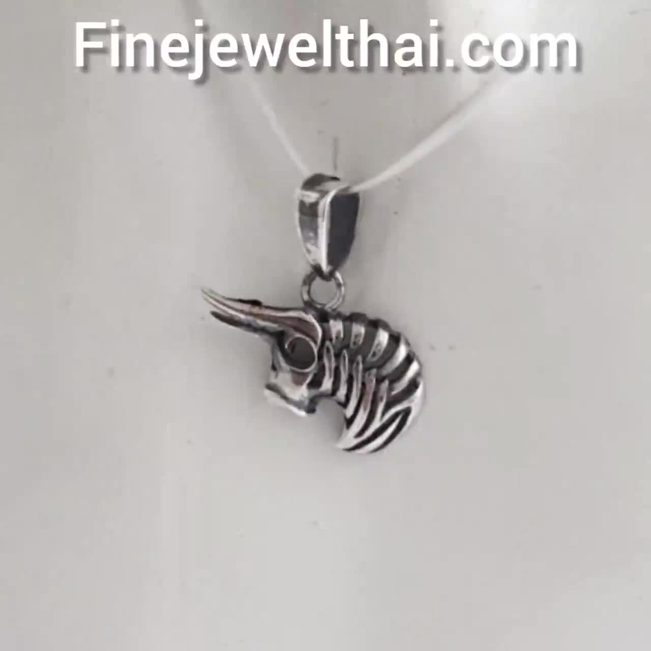 finejewelthai-จี้ราศี-ราศีพฤษภ-จี้เงินแท้-taurus-silver-pendant-p116600