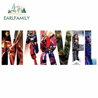 Earlfamily สติกเกอร์ไวนิล MARVEL กันน้ํา สําหรับติดตกแต่งรถยนต์ รถจักรยานยนต์ 13x5.1 ซม.