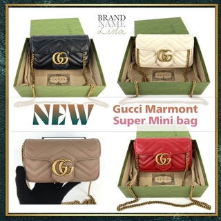 [สอบถามก่อนกดซื้อ]​ แท้​ 💯 New gucci marmont super mini bag สีขาว