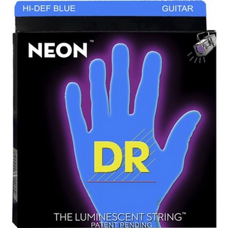 สายเบสเคลือบกันสนิมชนิดเรืองแสง 5-สาย DR Hi-Def Neon Blue K3 Coated Bass Guitar Strings