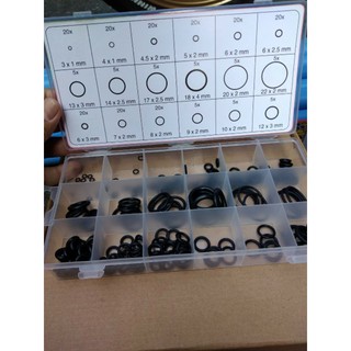 kony ชุดยางโอริงสีดำ Black color O-Ring จำนวน 225pcs มี 18 ขนาด