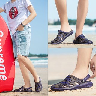 รองเท้าแตะ รองเท้าชายหาด แบบยืดหยุ่นสูง เหมาะกับเดินชายหาดกลางแจ้ง สําหรับผู้ชาย ไซซ์ 36-45