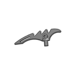 Lego part (ชิ้นส่วนเลโก้) No.98141 Minifigure Weapon Crescent Blade, Serrated with Bar