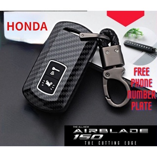 เคสรีโมทกุญแจรถยนต์ คาร์บอนไฟเบอร์ สําหรับ Honda Airblade 150 Click 150