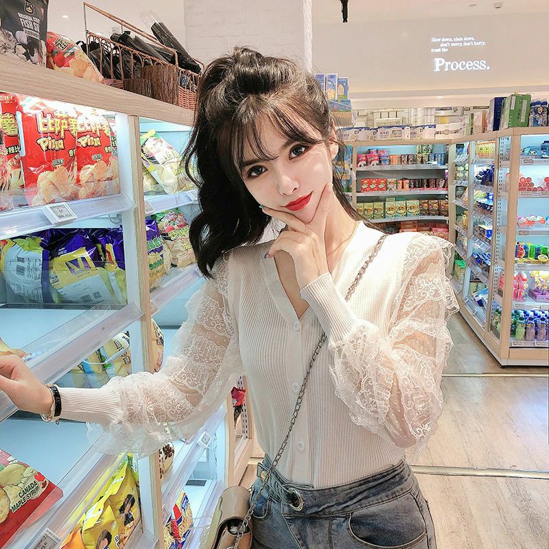 ey-official-1790-พร้อมส่งเสื้อแขนยาวตัวเสื้อเป็นผ้าไหมพรม-แขนผ้าซีฟอง