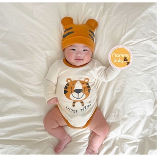 AM🧸Little​ Tiger​ บอดี้​สูท​ชุดเด็กน่ารักเเถมหมวกส้ม น่ารักๆ