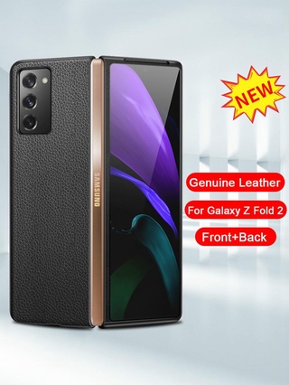 Samsung Galaxy Z Fold 2 Case Folding Genuine Leather Cowhide Sleeve Shockproof Cover Samsung W20 5G W2020 F9000 Case