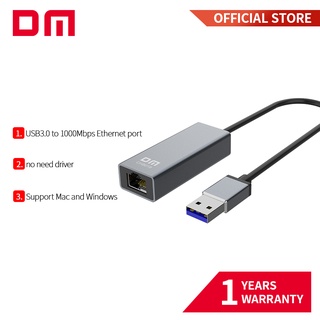 ฮับอีเธอร์เน็ต USB3.0 เป็น RJ45 1000Mbps CHB019 ไม่ต้องใช้ไดรเวอร์ รองรับ mac และ windows