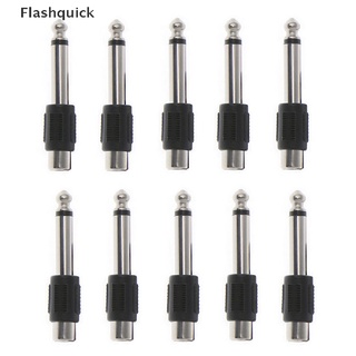 [Flashquick] 10 Pcs RCA Female Jack To 6.35mm 1/4" Male Mono Plug Audio Adapter Connector Hot Sell
