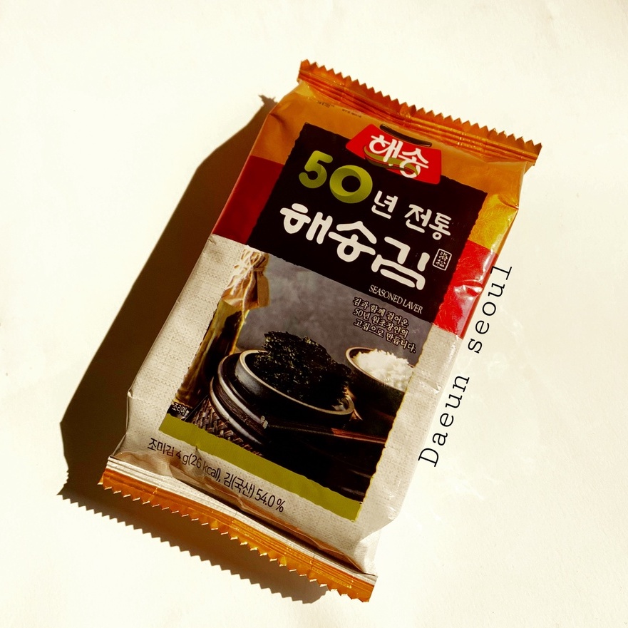 พร้อมส่ง-สาหร่ายอบกรอบปรุงรสแฮซง-haesong-seasoned-laver-4g-x-3p-แยกขายสาหร่ายโรยข้าว