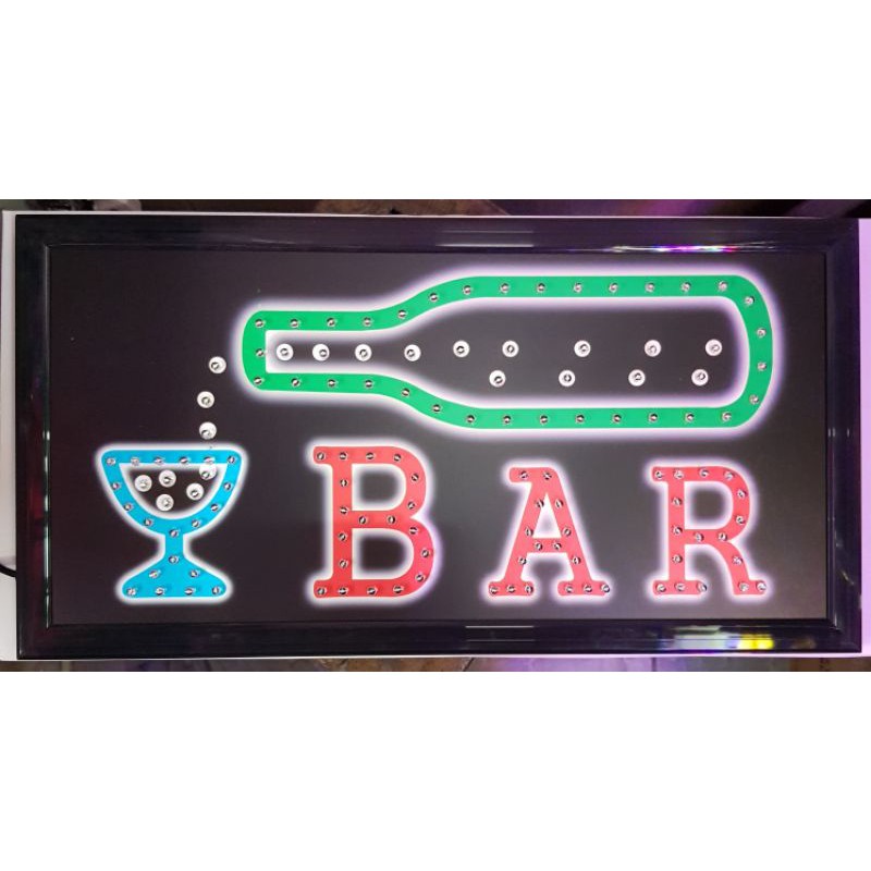 ป้ายไฟled-bar-บาร์-ขวด-ป้ายบาร์-ร้านเหล้า-ขนาด25x48cm-ติดตั้งง่ายเพียงแค่เสียบปลั๊ก-ป้ายร้านอาหาร-ป้ายร้านน้ำ-ซุ้มขายของ