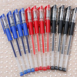 สินค้า ปากกาเจล หัวปากกา 0.5 มม. เขียนลื่น เปลี่ยนไส้ได้ มี 3 สี น้ำเงิน/แดง/ดำ