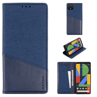 เคส Google Pixel 6Pro 5 5XL 4A 4 3A 3 XL⭐ผ้า ผิว แพคเกจบัตร เคสโทรศัพท์มือถือพับได้ กระเป๋าสตางค์⭐4XL 3AXL 3XL⭐Magnetic Fabric Leather Flip Phone Cover Case⭐MUXMA(มั๊กม่า) Pixel5
