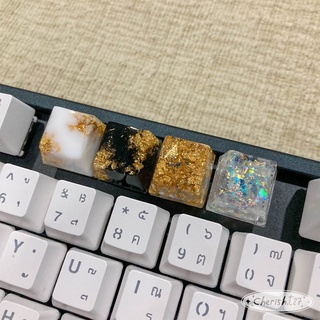 สินค้า OEM Profile - คีย์แคปเรซิ่น gold foil BW💛 keycap resin