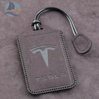 เคสกุญแจเทสลา Model3 modelY X S dedicated tesla fur keychain bag card case genuine leather