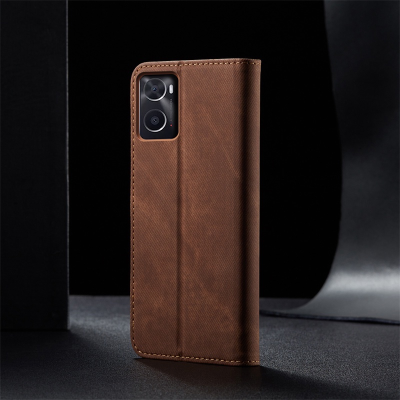 เคสโทรศัพท์หนัง-pu-ผสมยีน-ฝาพับ-พร้อมช่องใส่บัตร-หรูหรา-สําหรับ-oppo-a76-a36-4g-realme-9i-9-pro-plus