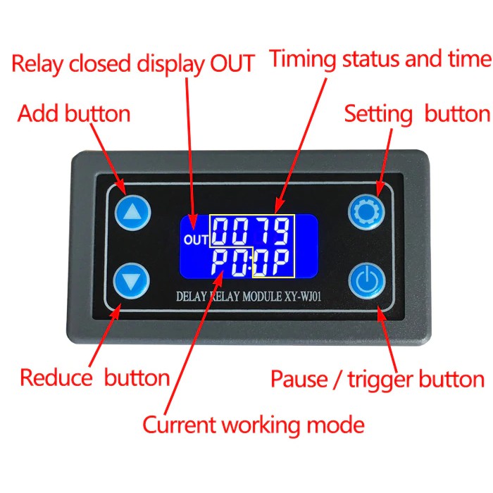 xy-wj01-โมดูลรีเลย์สวิตช์ตั้งเวลา-วงจรทริกเกอร์ชักช้า