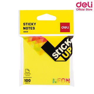 Deli A02302 Sticky Notes กระดาษโน๊ตกาว (คละสี 1 ชิ้น) กระดาษโน๊ตกาว อุปกรณ์สำนักงาน เครื่องเขียน โพสท์อิท กระดาษกาว กระดาษโพสท์อิท