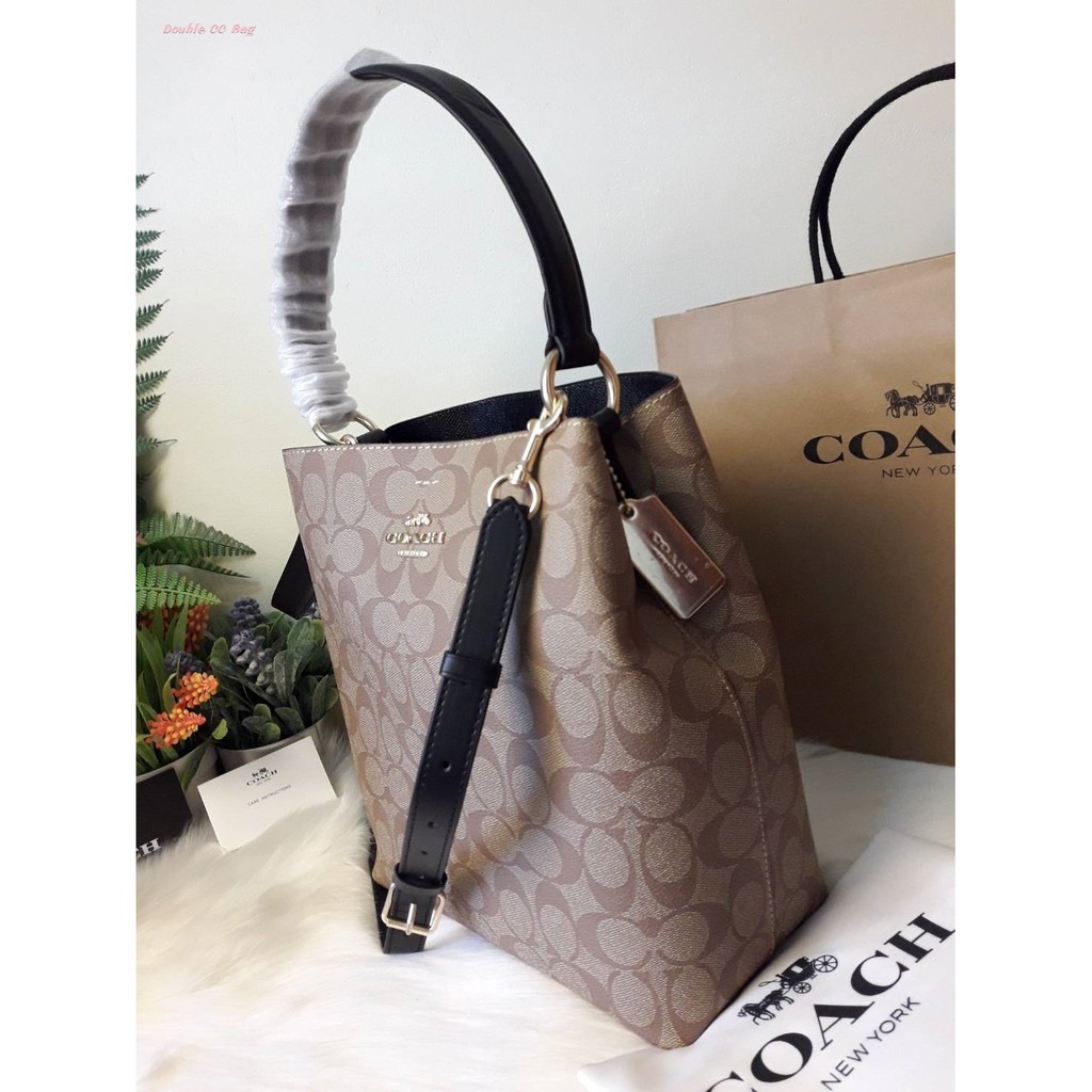 แท้-coach-town-bucket-bag-in-signature-canvas