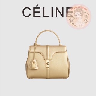 Shopee ราคาต่ำสุด 🔥ของแท้ 100% 🎁Celine Brand New 16 Small Laminated Grain Calfskin Bag