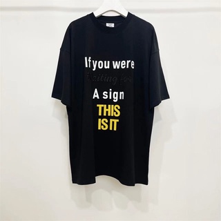 [S-5XL]Vetements เสื้อยืดแขนสั้น คอวี ปักลายตัวอักษร