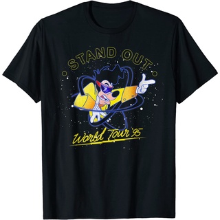 คอลูกเรือเสื้อยืดคอกลมเสื้อยืดแขนสั้น พิมพ์ลายภาพยนตร์ Disney A Goofy Powerline Stand Out World Tour 95 คุณภาพสูง แฟชั่