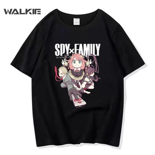 Walkie เสื้อยืดแขนสั้น พิมพ์ลายการ์ตูนอนิเมะ Spy X Family Anya สไตล์ฮาราจูกุ แฟชั่นฤดูร้อน สําหรับผู้หญิง และผู้ชาย 2022