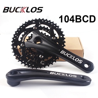 Bucklos จานหน้าจักรยาน 104 BCD MTB Crank 22T 32T 44T ความเร็ว 3*9 ระดับ