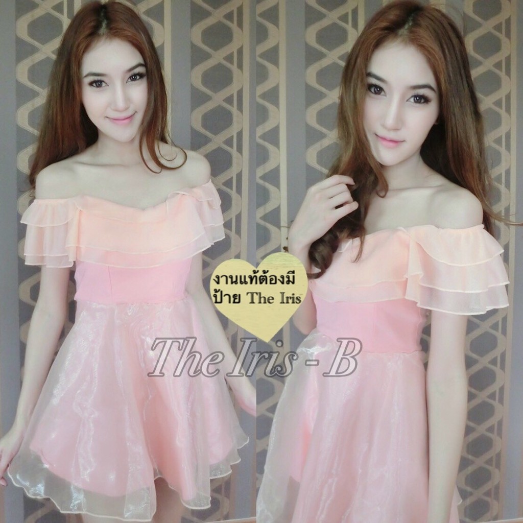 มาแล้วจ้า-mini-dress-ธีมชมพู-ส่งฟรีจร้า