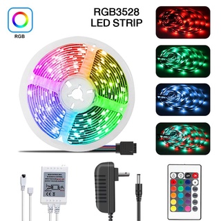 ไฟเส้น ไฟแถบ 5M Flexible LED Strip Light Kit แบบไม่กันน้ำ SMD 3528 RGB Color Changing พร้อม รีโมทคอนโทรลเลอร์ ASP