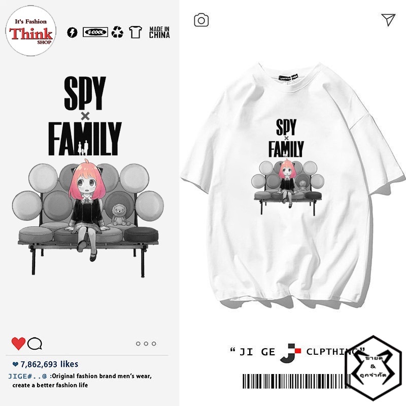 อะนิเมะ-spy-x-family-เสื้อ-anya-tshirt-คอสเพลย์ผู้ชายผู้หญิง-summer-tops-t-shirt