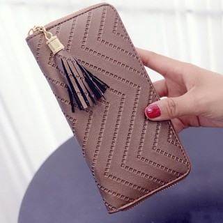 Fin 1 กระเป๋าใส่เช็ค กระเป๋ายาว กระเป๋าโทรศัพท์ Woman Long Wallet Purse 2291 (สีน้ำตาล)