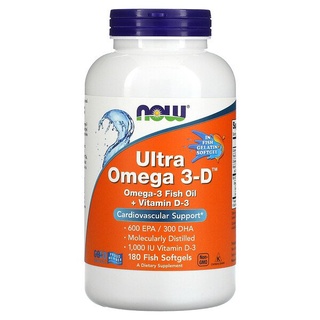 ภาพขนาดย่อของภาพหน้าปกสินค้าพร้อมส่ง น้ำมันปลา โอเมก้า-3 สูง วิตามิน Now foods, Ultra Omega 3-D Vitamin D-3, 600 EPA / 300 DHA, 90 / 180 Softgels จากร้าน vitamart บน Shopee ภาพที่ 5