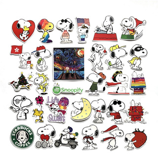 60pcs/lot สนูปี้ สติ๊กเกอร์การ์ตูน Cute Cartoon Snoopy Skateboard Suitcase Luggage Diary Stickers