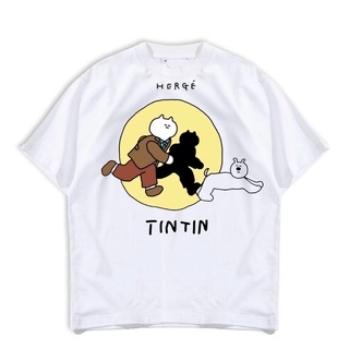 เสื้อยืด ลายTINTIN มีไซส์ใหญ่ พร้อมส่ง