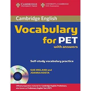 DKTODAY หนังสือ VOCABULARY FOR PET WITH ANSWERS &amp; CD