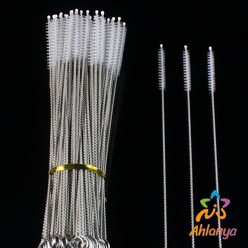 ahlanya-แปรงล้างหลอดดูด-จุกนม-ขนไนล่อน-ไม่ทำให้เป็นรอย-stainless-steel-soft-straw-straw-brush